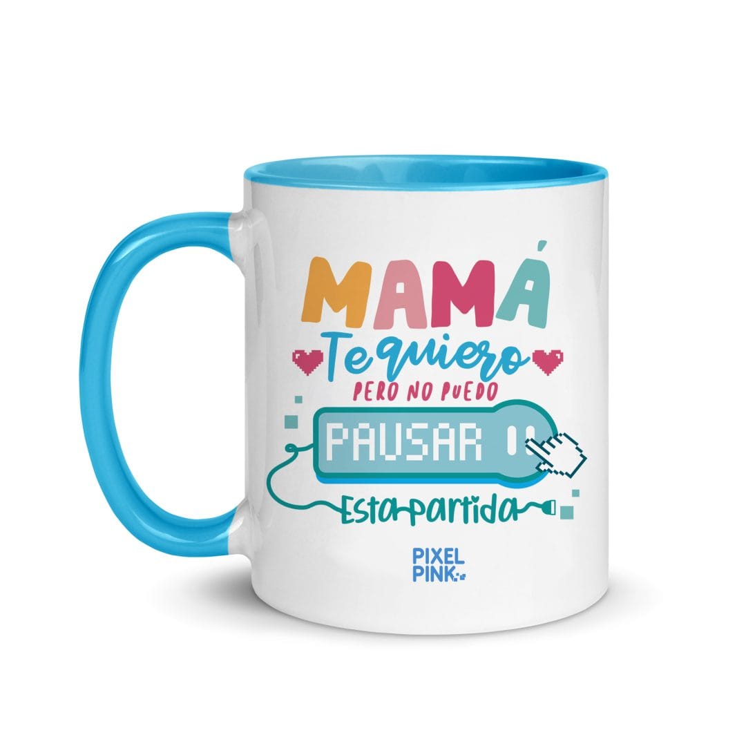 taza dia de la madre, taza mama gamer, taza azul, taza divertida, taza con frase, taza cumpleaños, taza para mamá, taza mami, taza gamer, taza con videojuegos, taza corazón, taza pixelart, taza te quiero, taza gaming, taza videojuego, taza juego, taza humor, taza regalo, tazas dias especiales